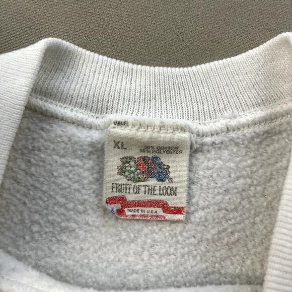 Vintage Cal Poly SLO Sweatshirt Adult Large White San Luis Obispo Afro American - Picture 4 of 7